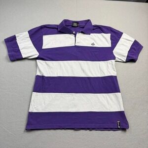 Southpole Striped Polo Shirt Purple White Y2K Skate XXL